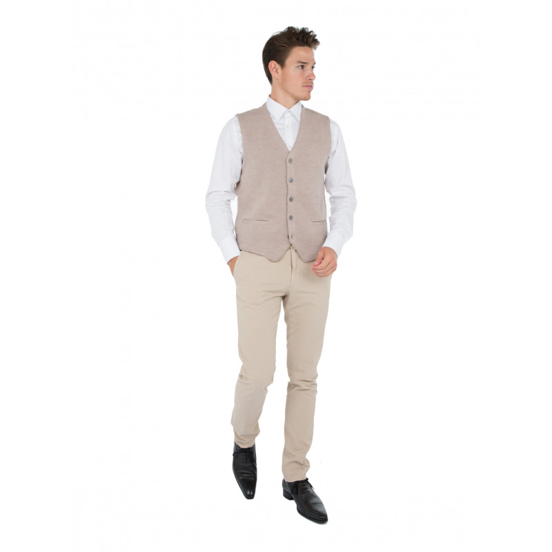 Gilet homme sans manche en pure laine merinos