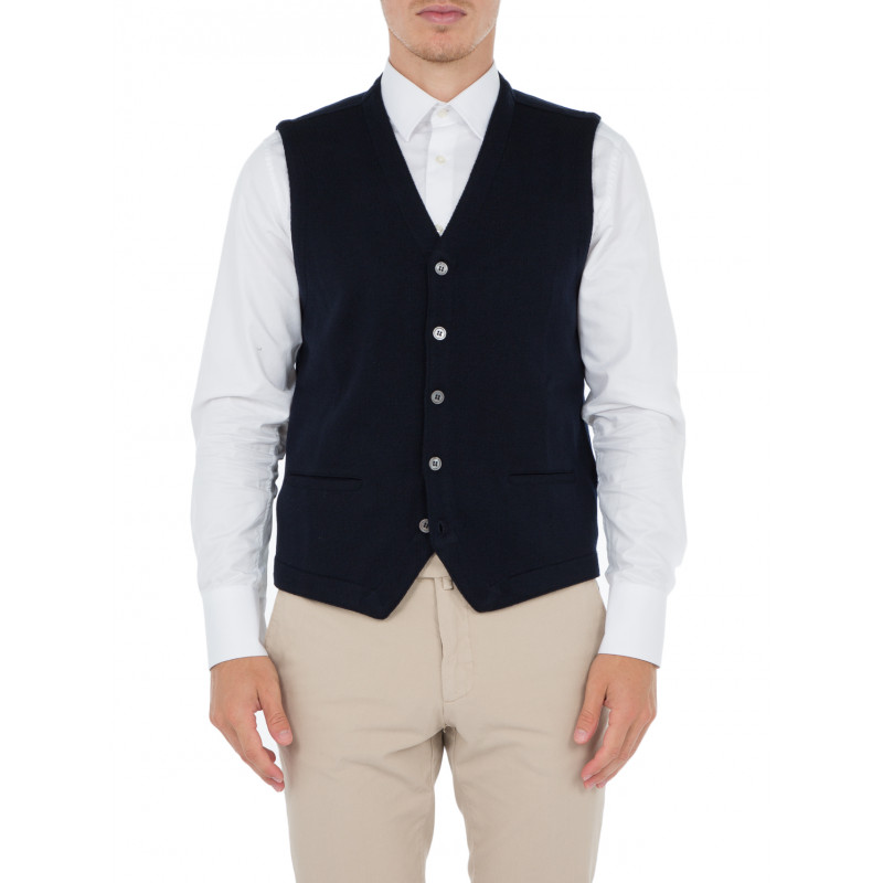 Gilet homme sans manche en pure laine merinos