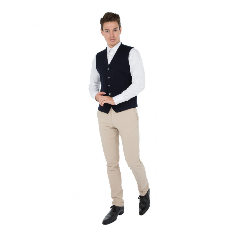 Gilet homme sans manche en pure laine merinos