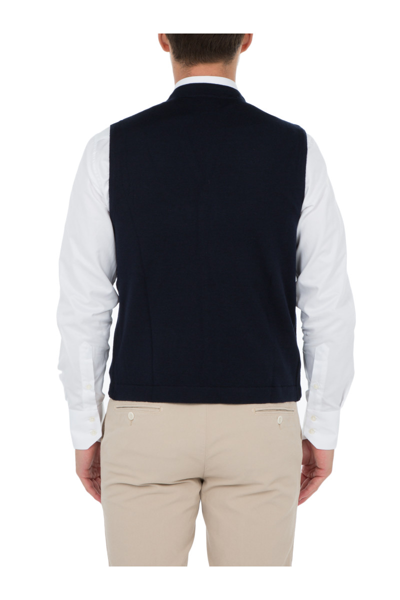 Vest man sleeveless wool merinos