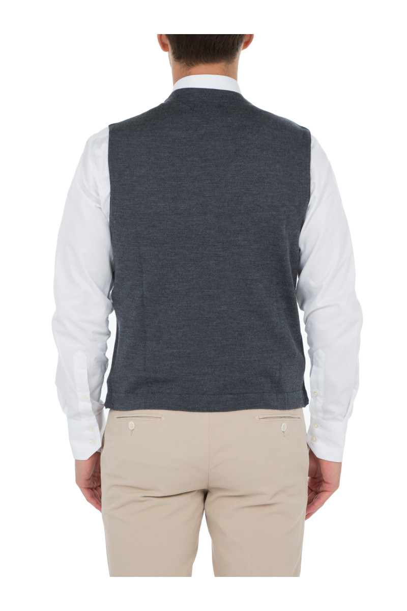 Gilet homme sans manche en pure laine merinos