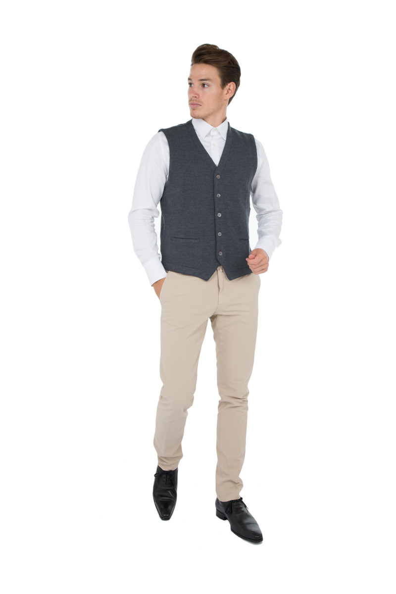 Gilet homme sans manche en pure laine merinos