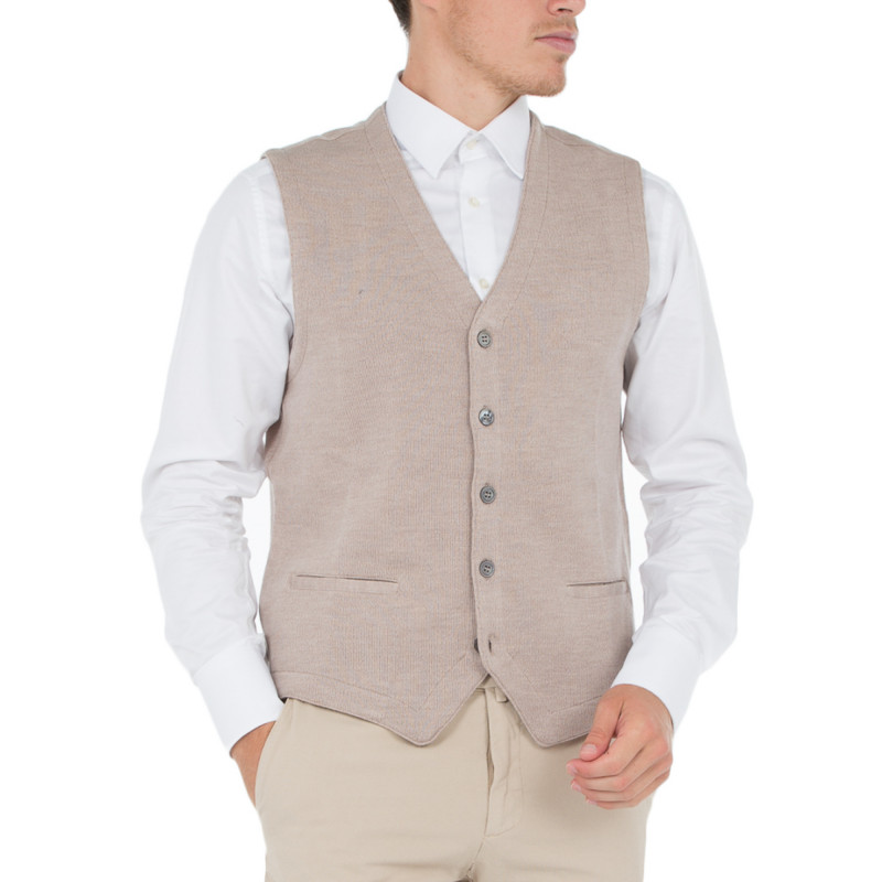 Gilet homme sans manche en pure laine merinos