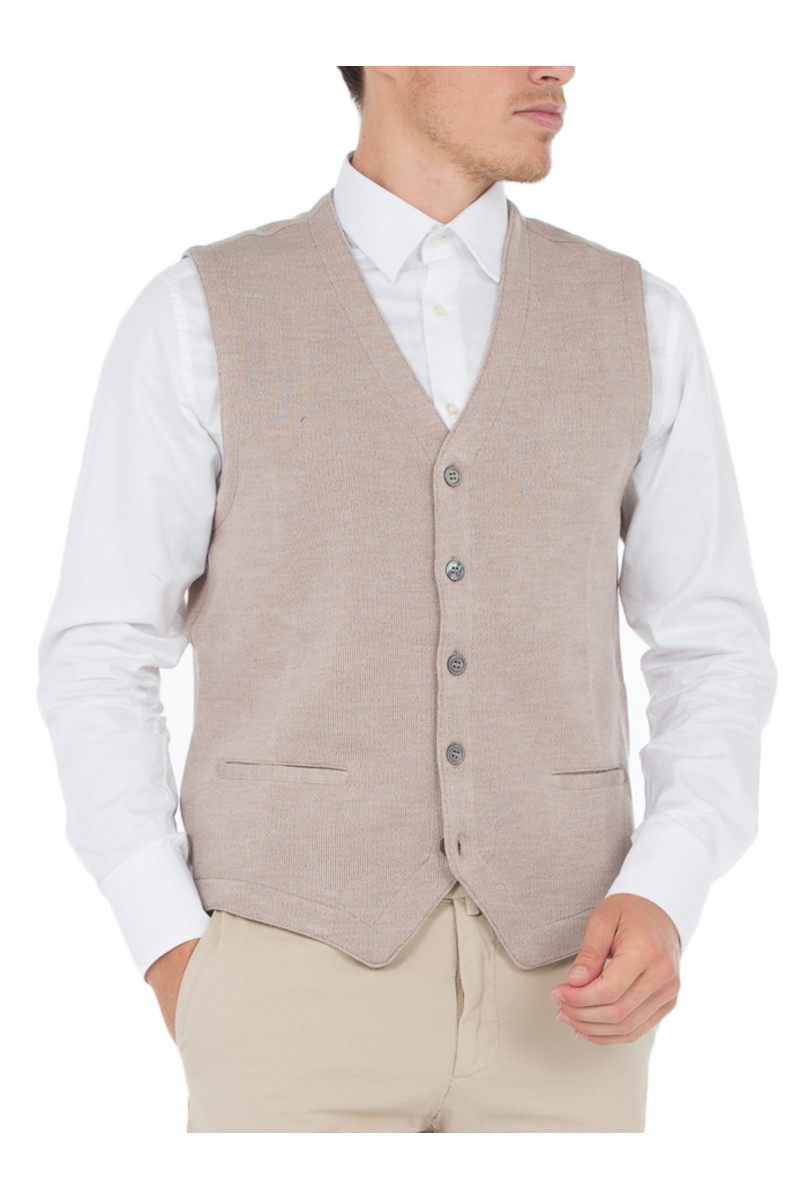 Gilet homme sans manche en pure laine merinos