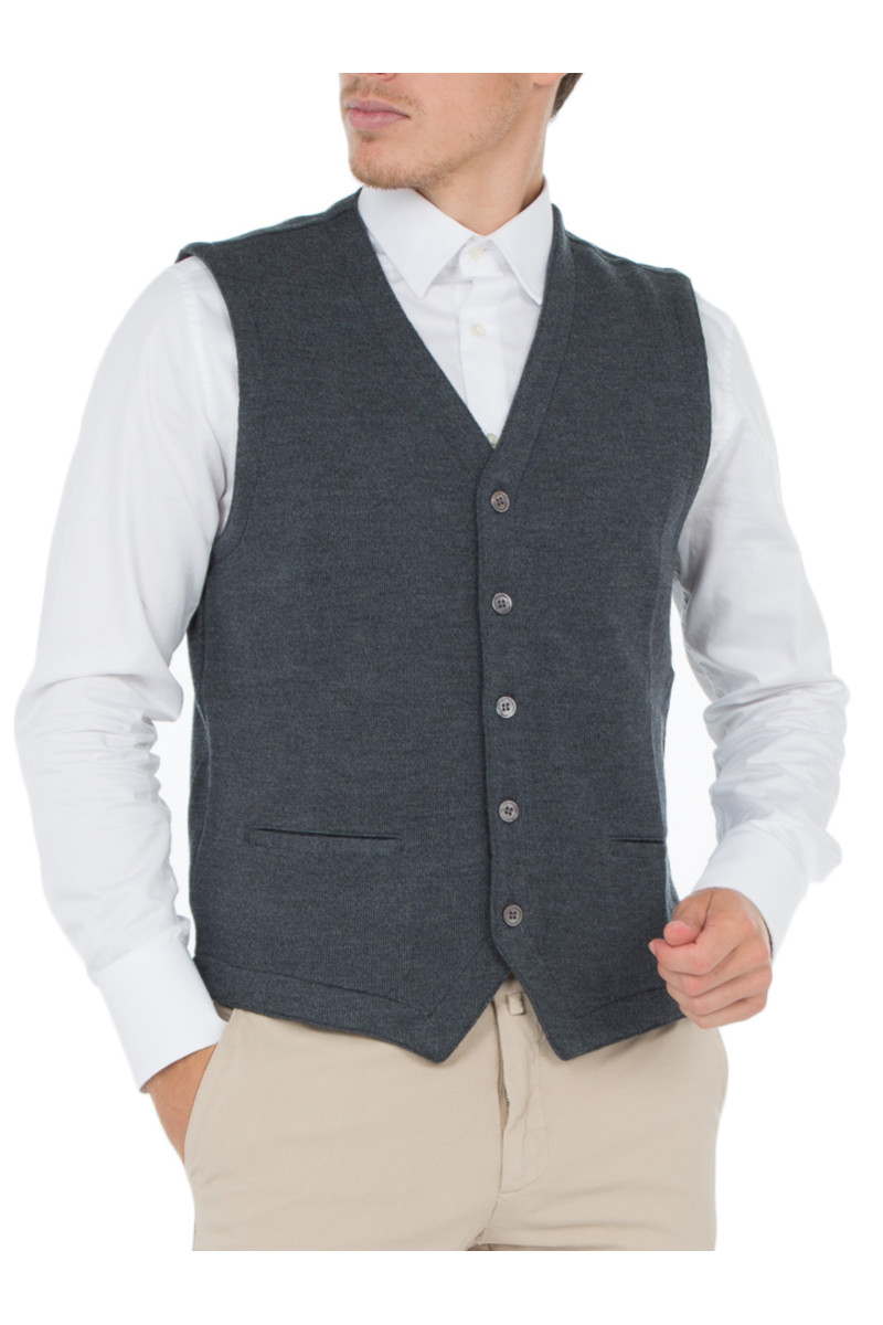 Gilet homme sans manche en pure laine merinos