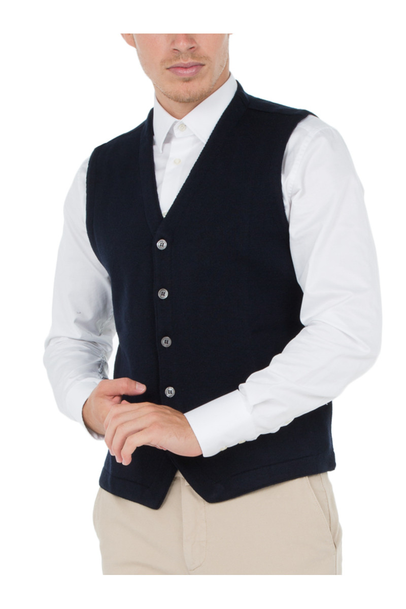 Vest man sleeveless wool merinos