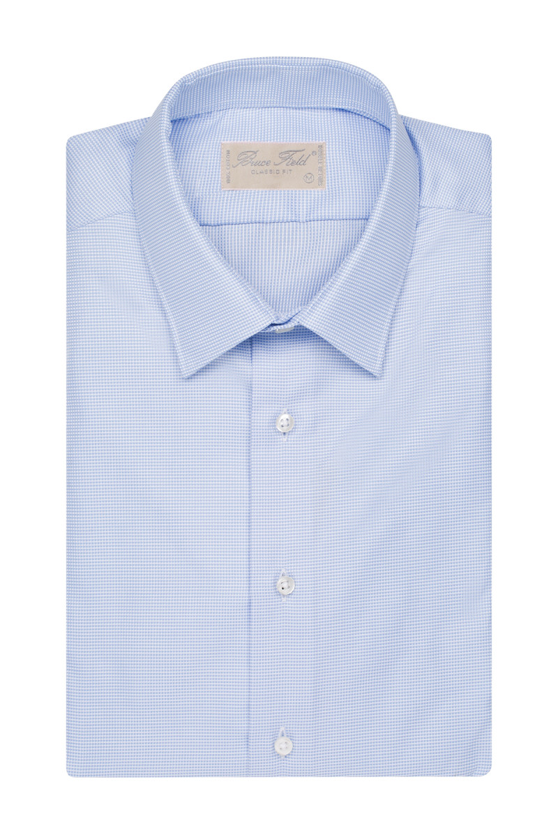 Chemise droite en pur coton piqué