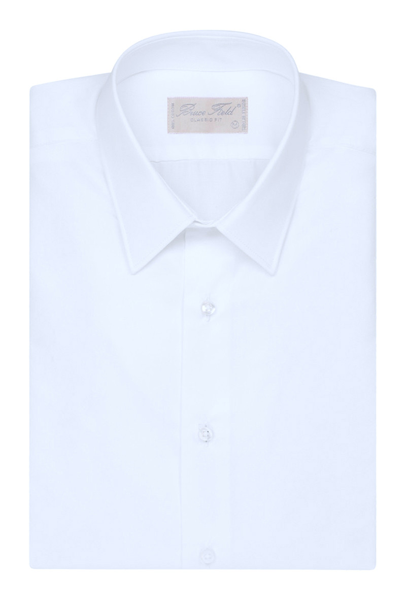 Chemise coupe classique pur coton à poignet mousquetaire uni