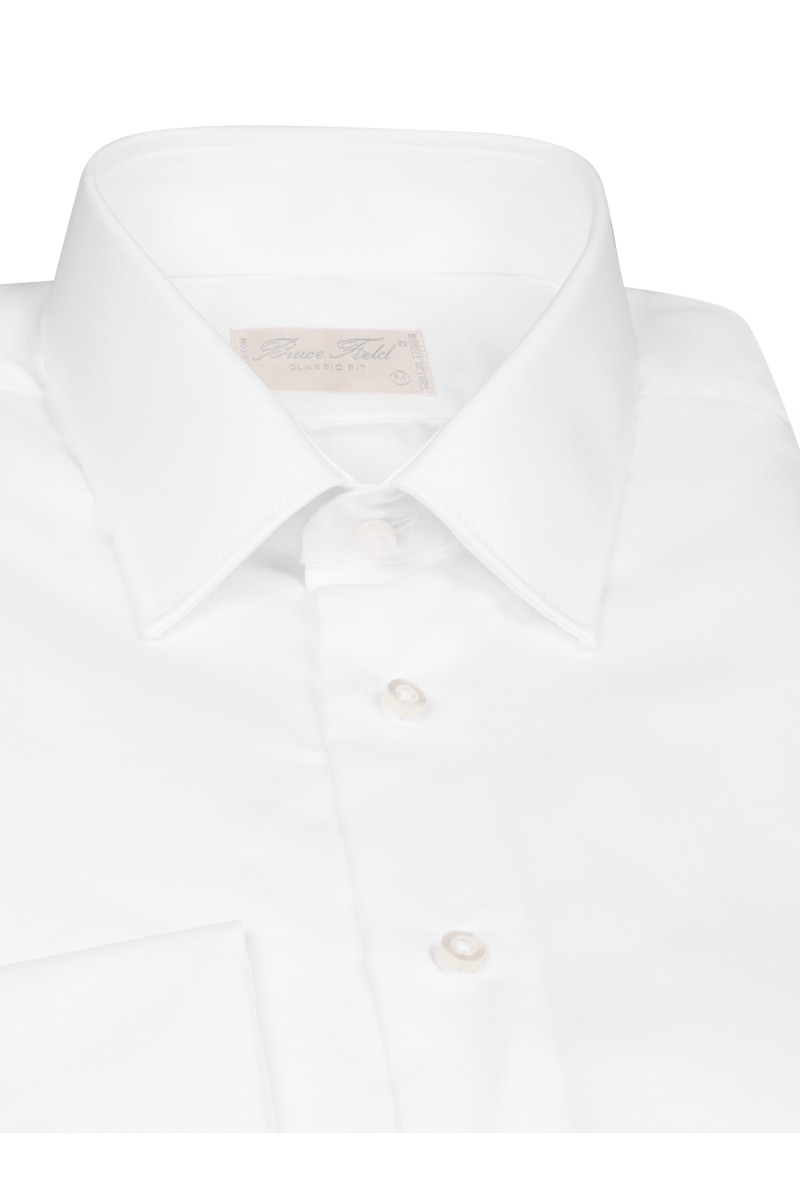 Chemise coupe classique pur coton à poignet mousquetaire uni