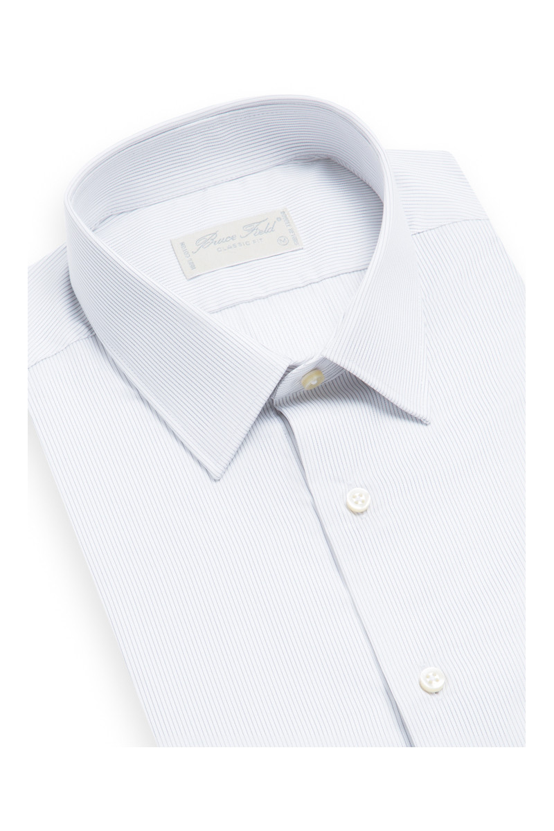 Chemise coupe classique pur coton rayée blanche