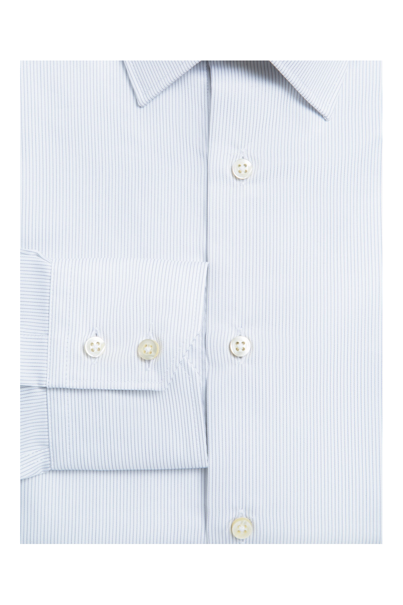 Chemise coupe classique pur coton rayée blanche
