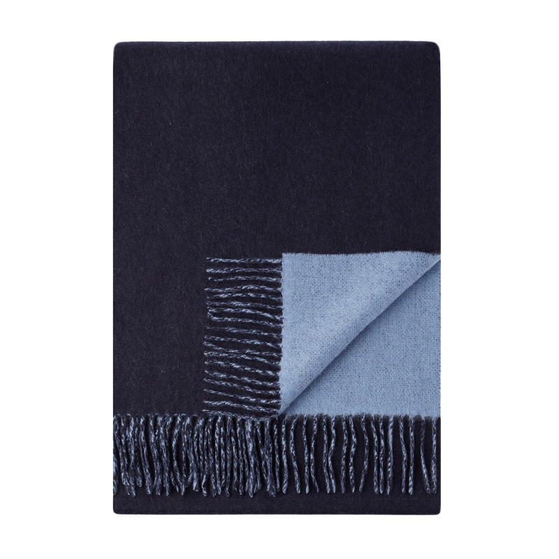 Scarf reversible two-tone pure cashmere woven