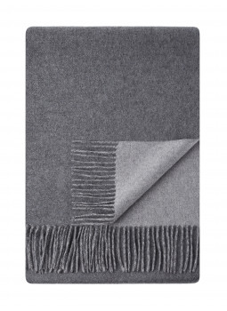 Scarf reversible two-tone pure cashmere woven