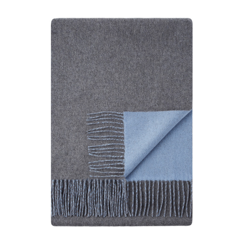 Scarf reversible two-tone pure cashmere woven