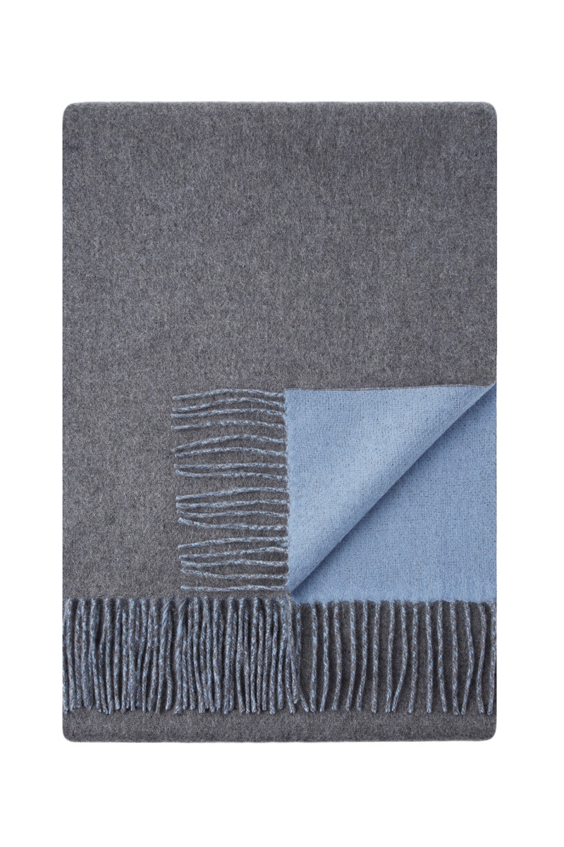 Echarpe réversible bicolore en 100% cachemire tissé