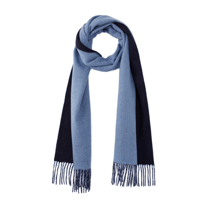 Scarf reversible two-tone pure cashmere woven