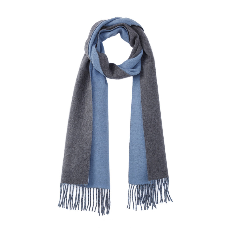 Scarf reversible two-tone pure cashmere woven