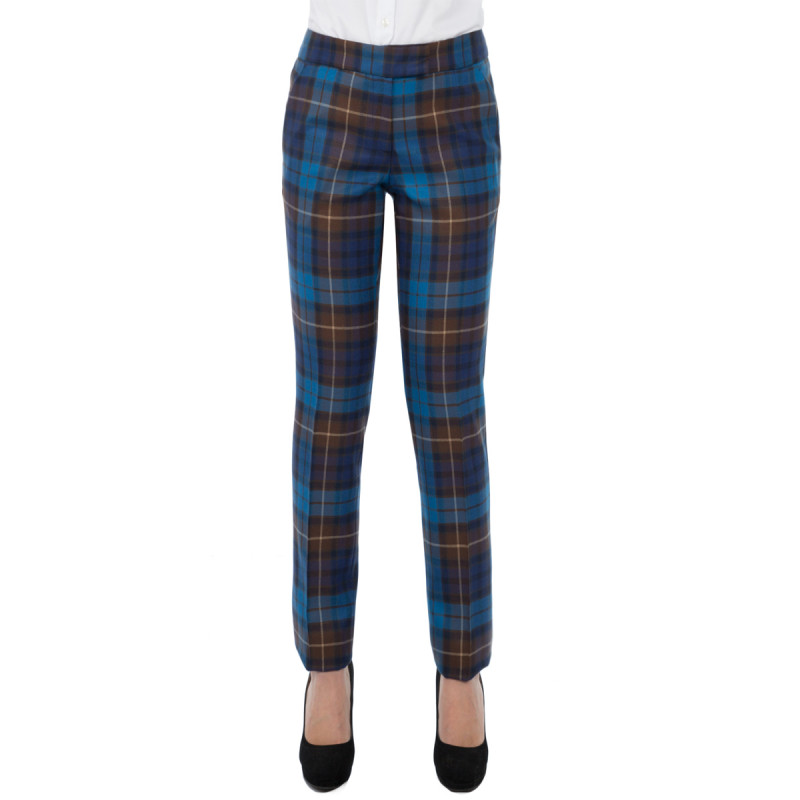 Pantalon femme en Tartan 100% laine