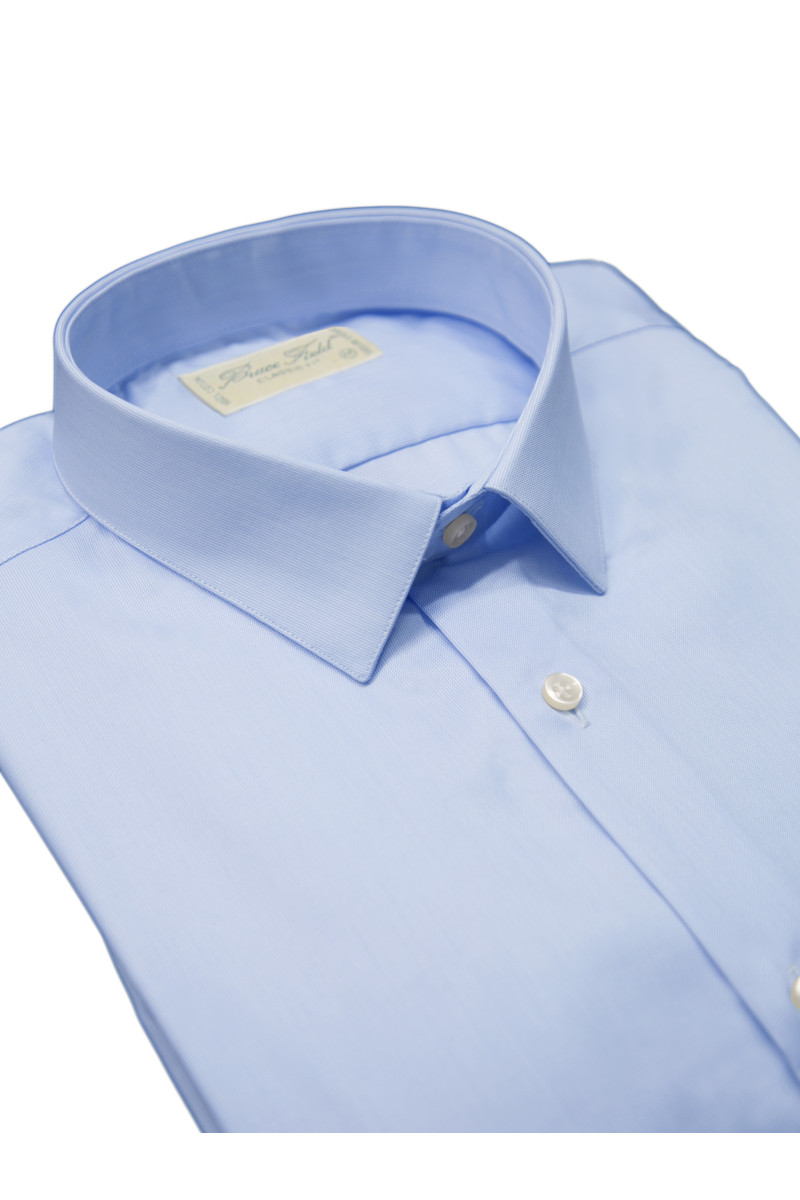 Chemise coupe classique en pur coton bleu Miramas 