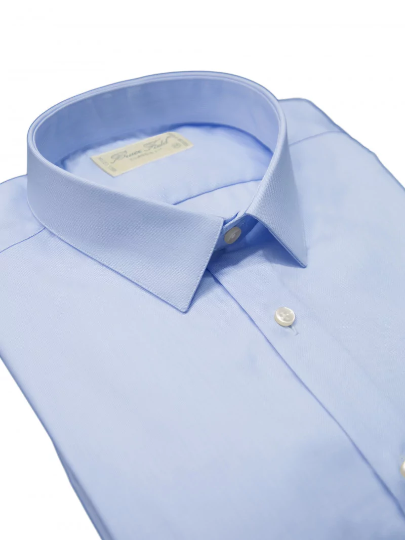 Chemise coupe classique en pur coton bleu Miramas 