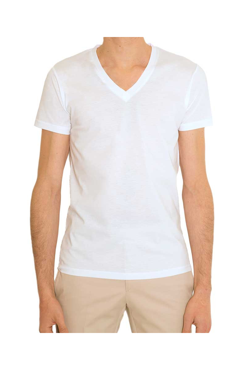 T-shirt man V-neck jersey 100% cotton