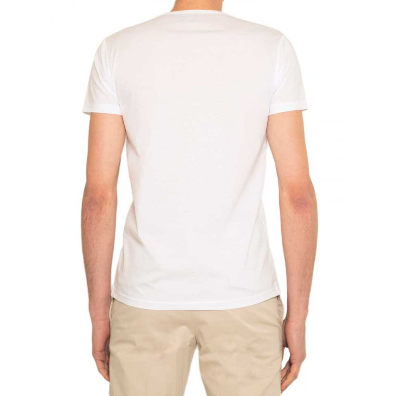 T-shirt homme col V en fil d'Écosse