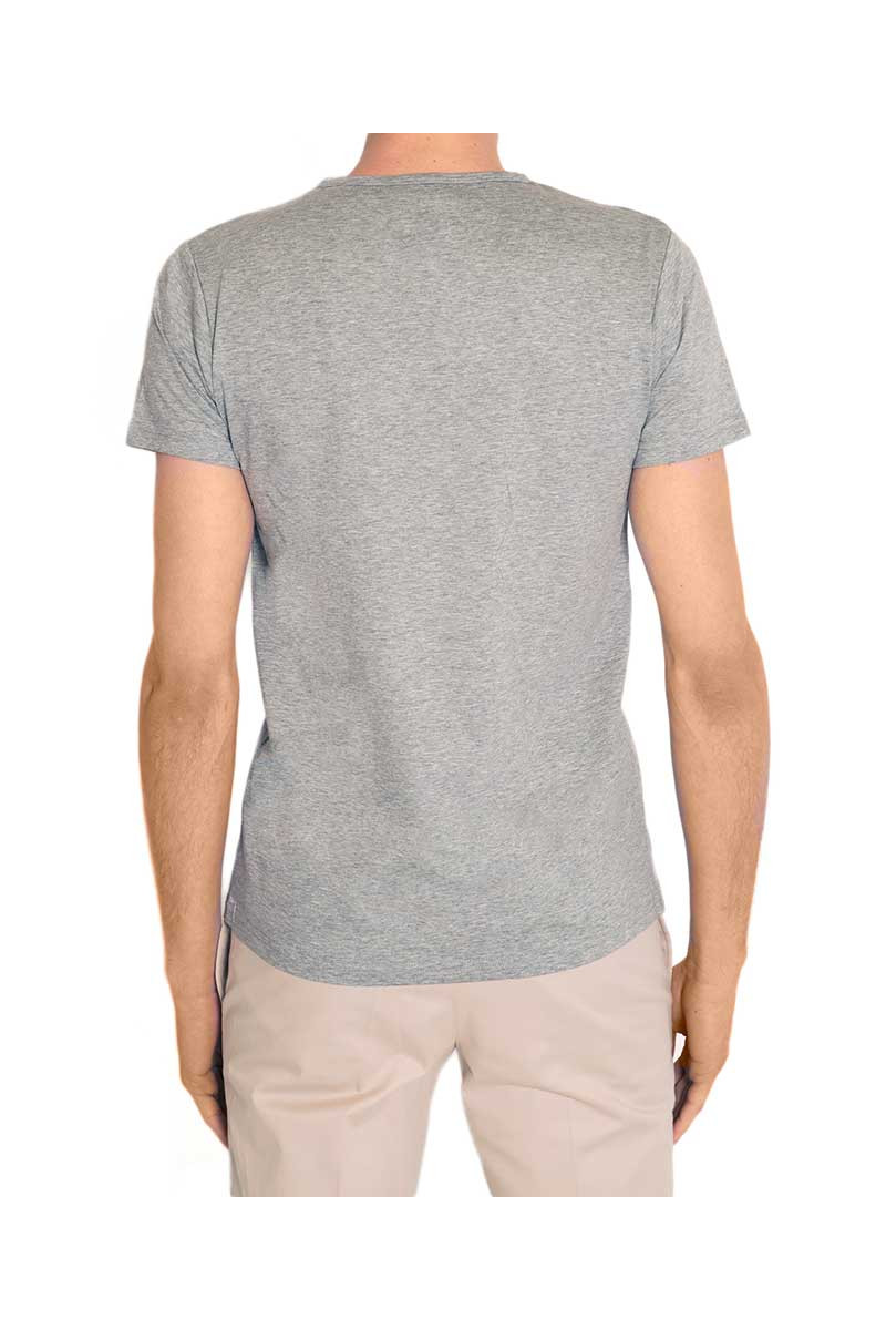 T-shirt homme col V en fil d'Écosse