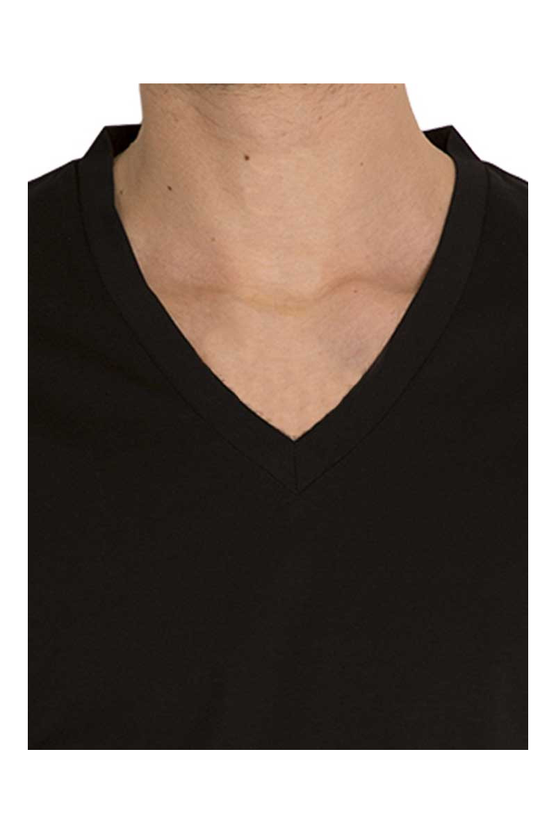 T-shirt homme col V en fil d'Écosse