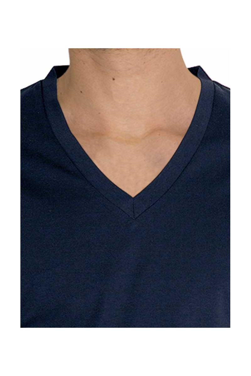 T-shirt homme col V en fil d'Écosse