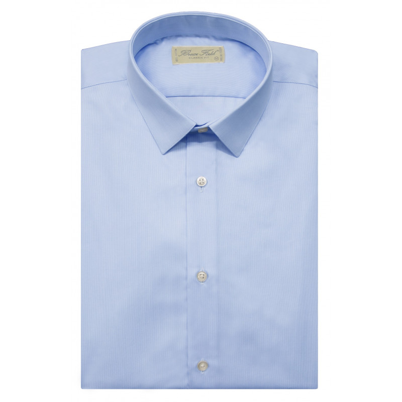 Chemise coupe classique en pur coton bleu Miramas 