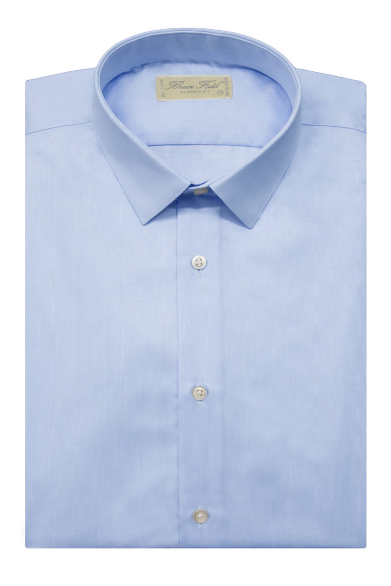 Chemise coupe classique en pur coton bleu Miramas 