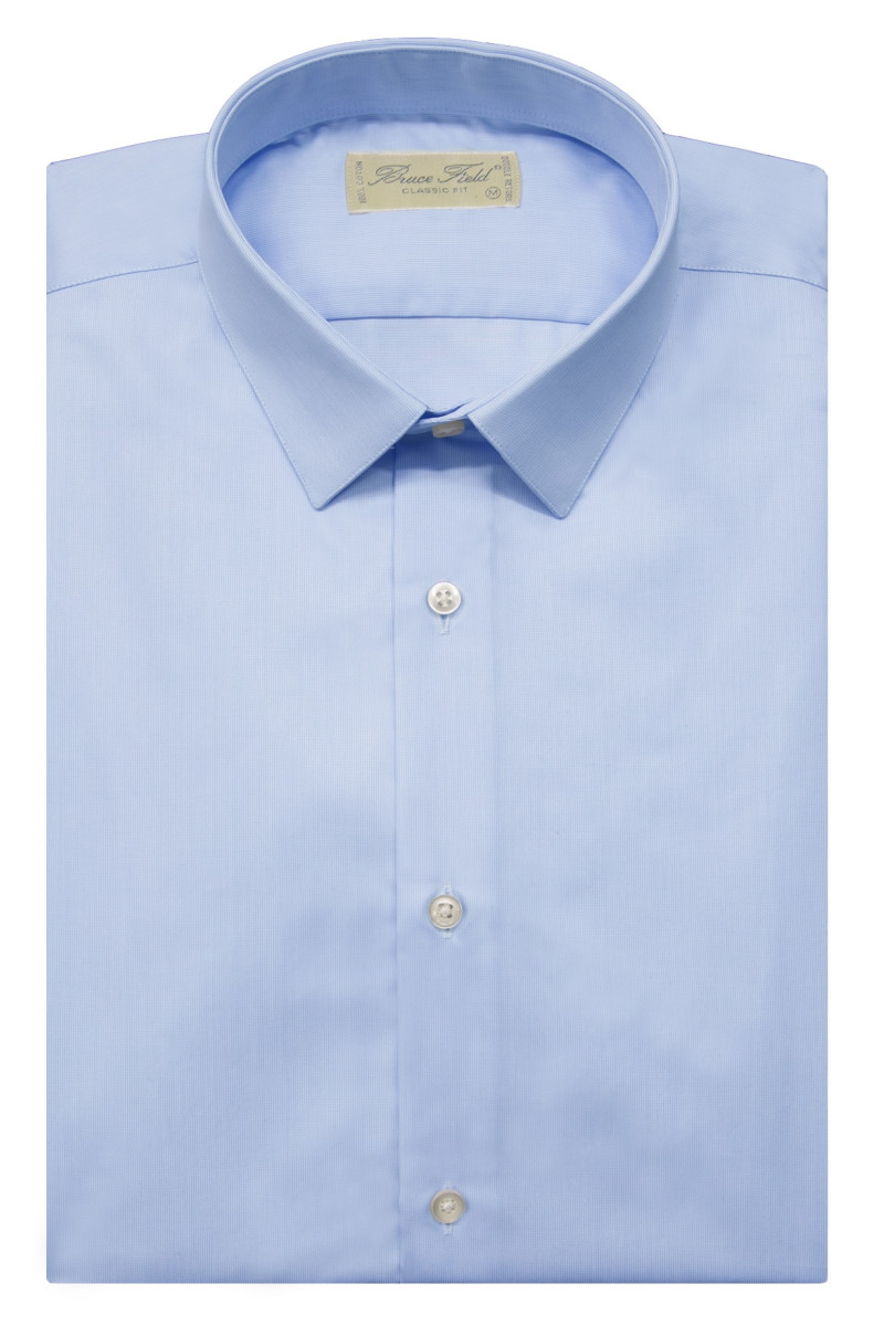 Chemise coupe classique en pur coton bleue Miramas 