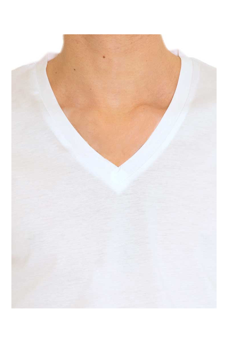T-shirt man V-neck jersey 100% cotton