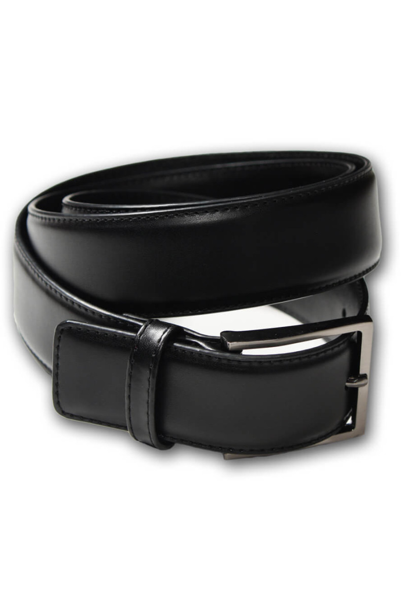 Belt man leather-smooth top-stitched tone-on-tone