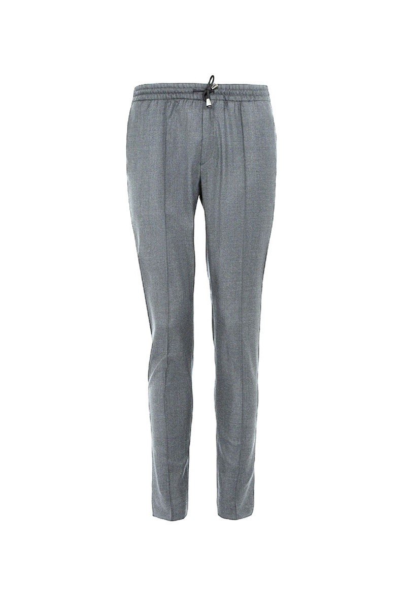 Trousers in pure wool 110's with drawstring