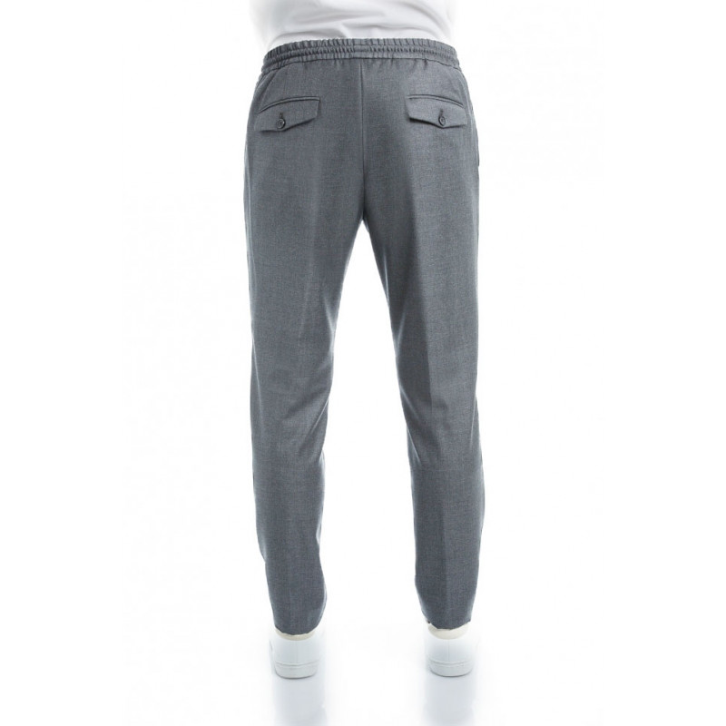 Trousers in pure wool 110's with drawstring