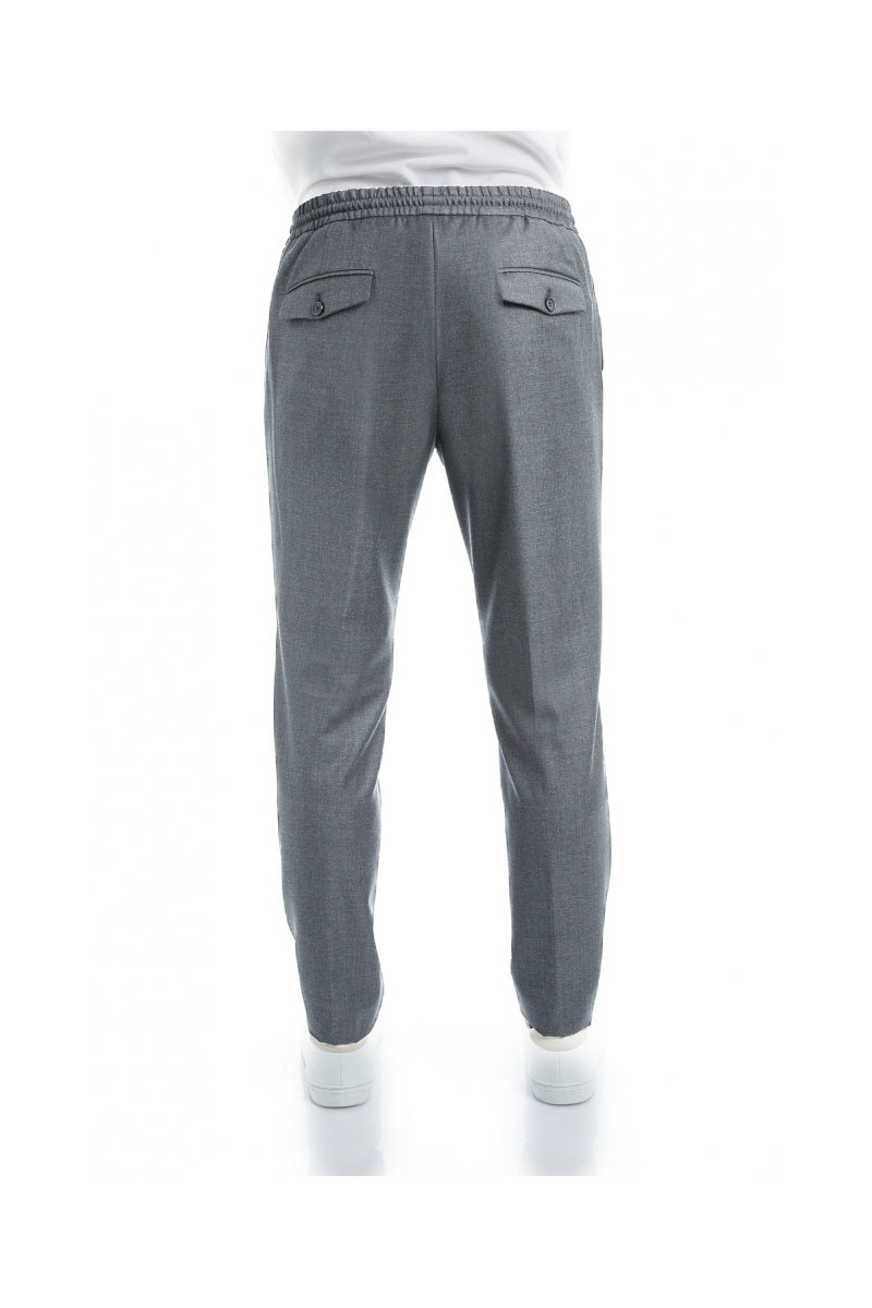 Trousers in pure wool 110's with drawstring