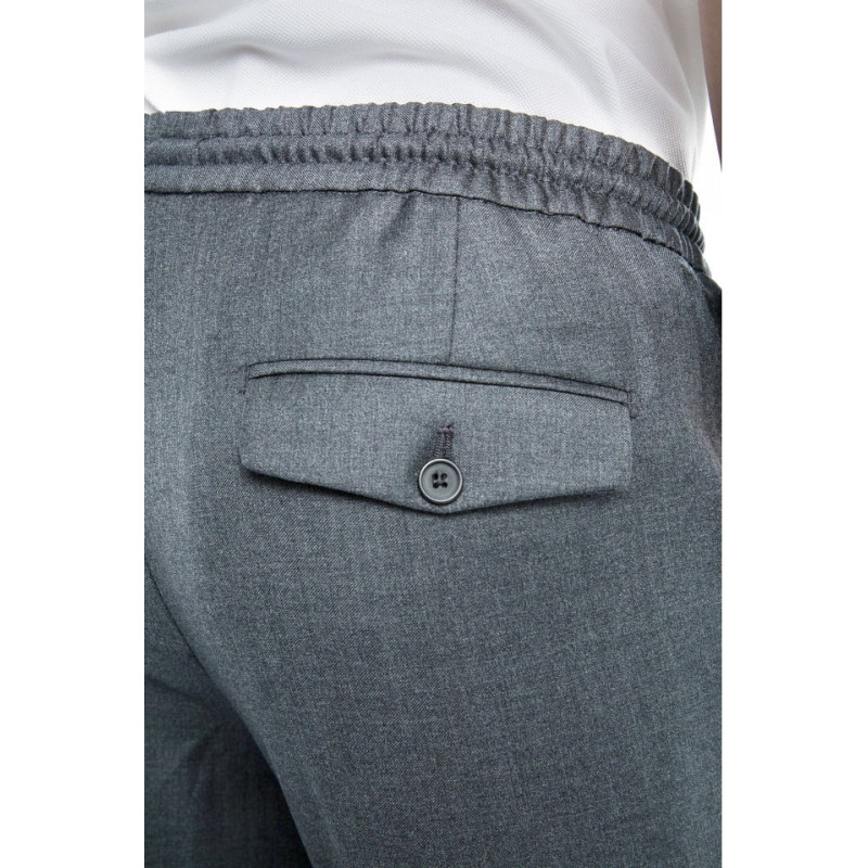 Trousers in pure wool 110's with drawstring