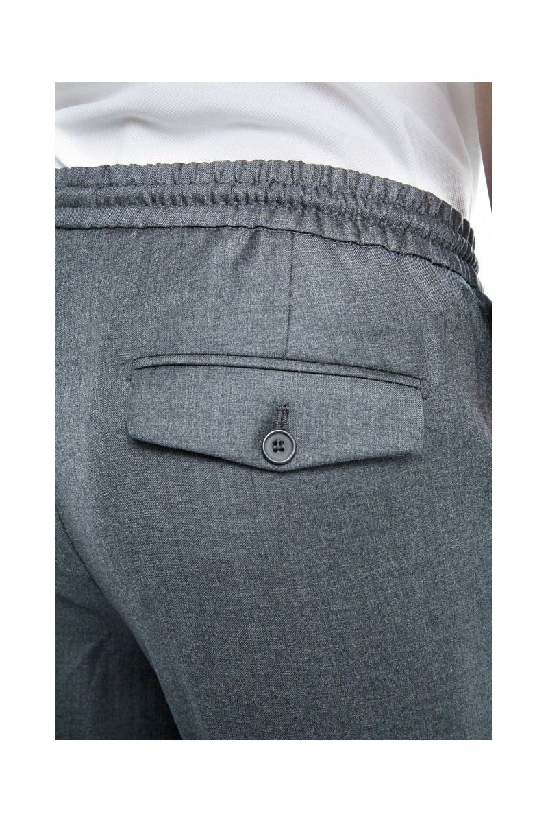 Trousers in pure wool 110's with drawstring