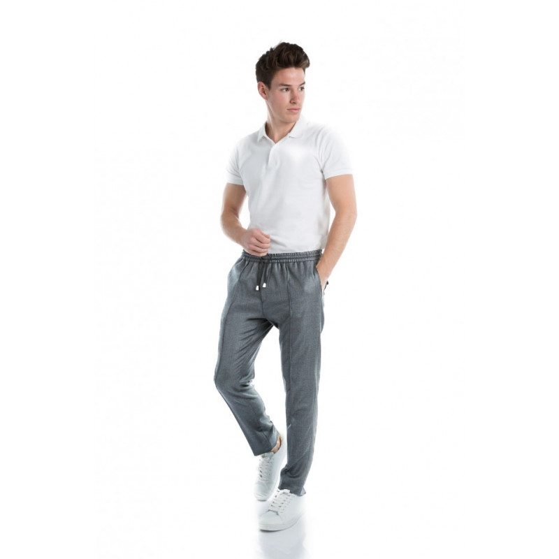Trousers in pure wool 110's with drawstring