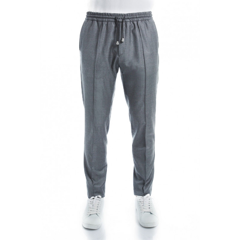 Trousers in pure wool 110's with drawstring