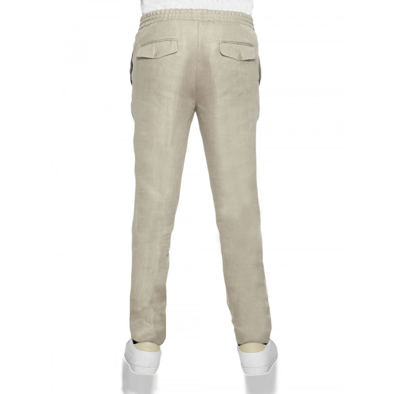 Pantalon Dany 100% lin avec cordon de serrage