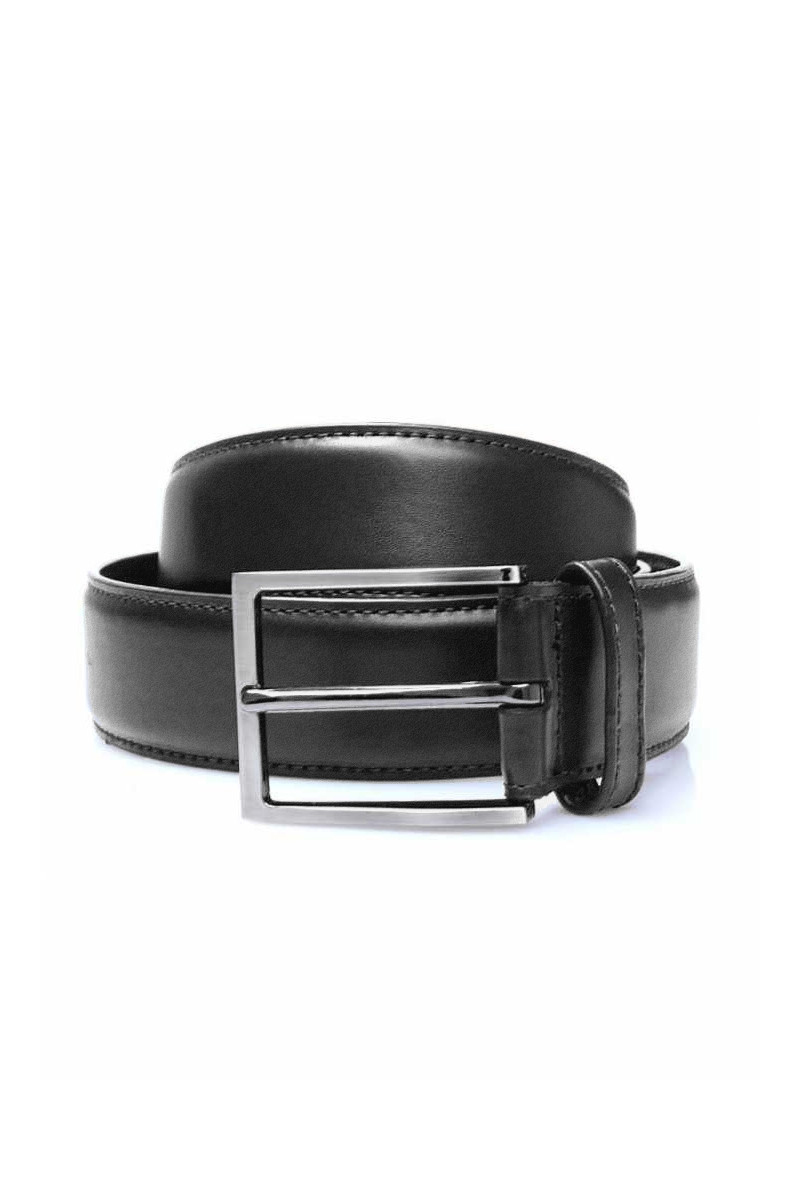 Belt man leather-smooth top-stitched tone-on-tone