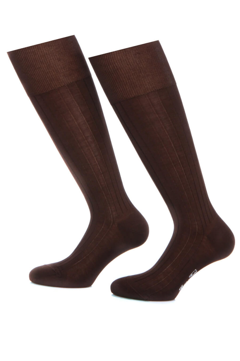 Chaussettes hautes homme en fil d'Ecosse 100% coton