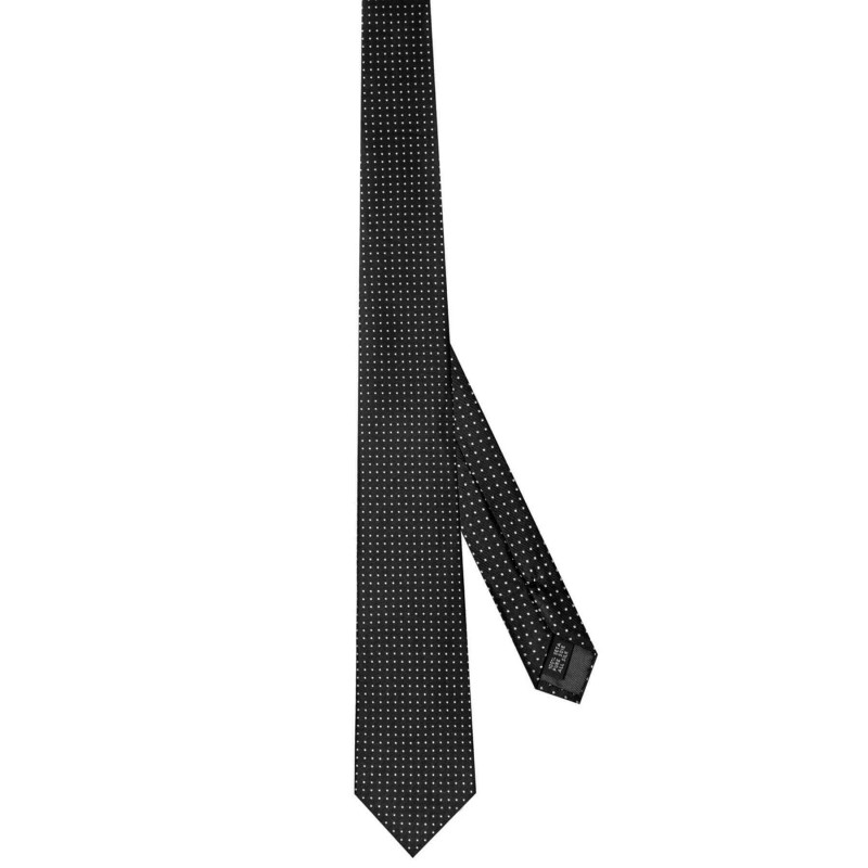 Tie pure silk black silver bullets