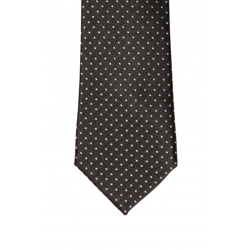 Tie pure silk black silver bullets