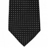 Cravate pure soie noire à puces argent