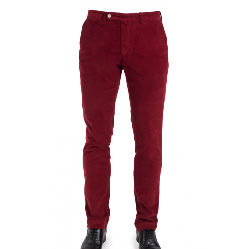 Pantalon ajusté en velours côtelé