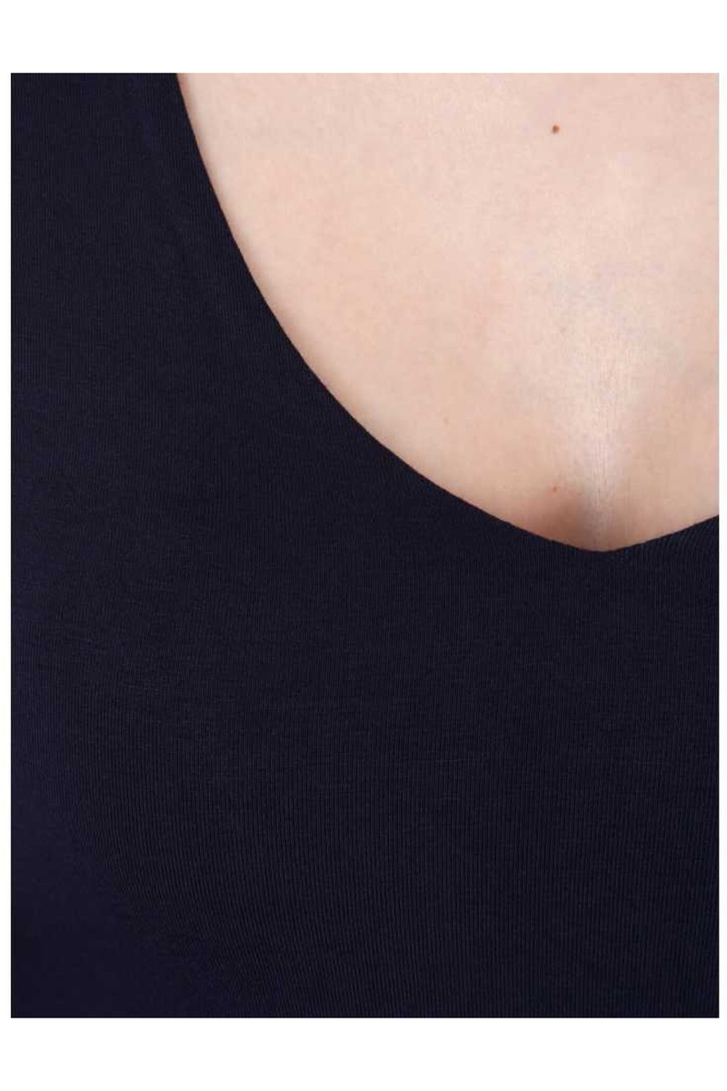 T-shirt col V manches 3/4 viscose stretch