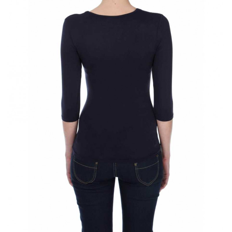 T-shirt V-neck 3/4 sleeve viscose stretch